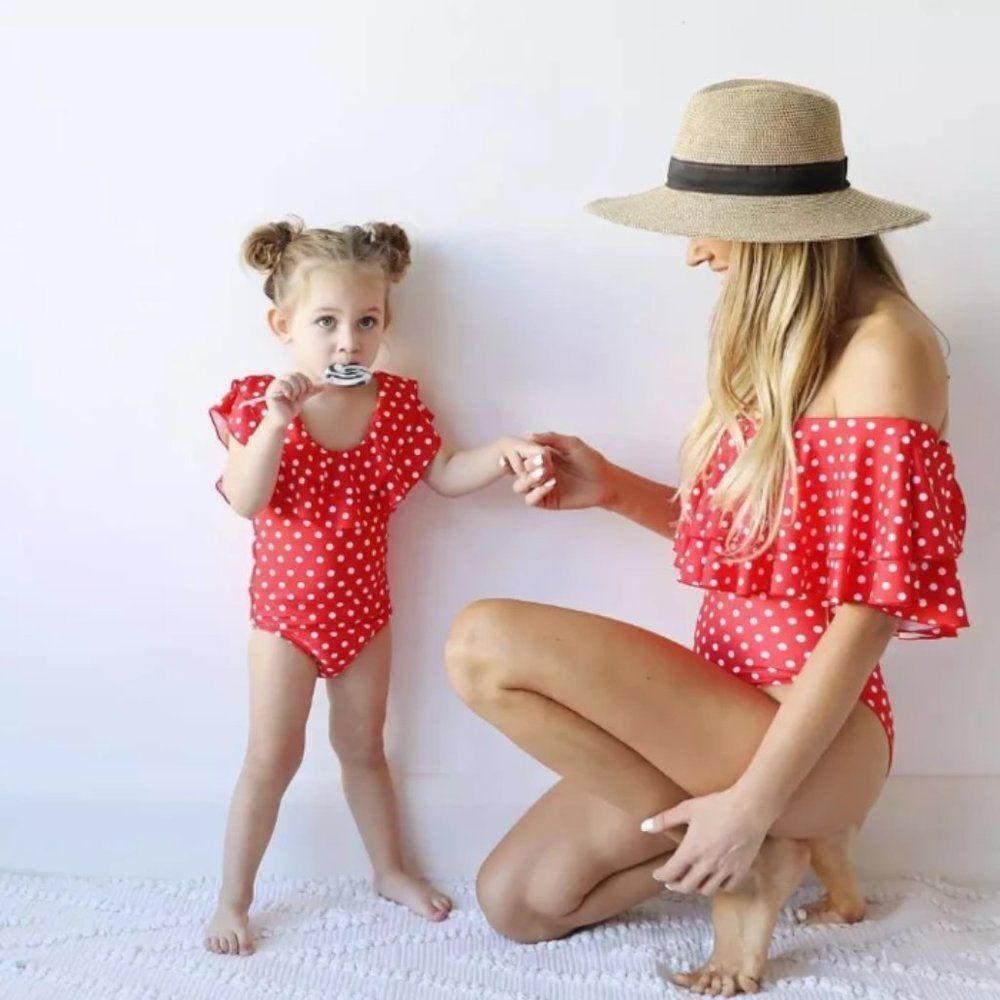 Mommy & Me! ADULT Red & White Polka Dot